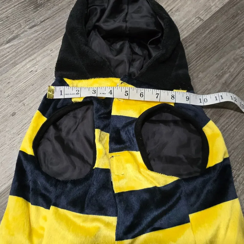 Vibrant Life Yellow & Black Hooded Bumble Bee Halloween Pet Dog Costume Dress Up